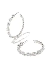 Kendra Scott Lexi Hoop Earring Rhodium White Crystal
