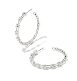 Kendra Scott Lexi Hoop Earring Rhodium White Crystal
