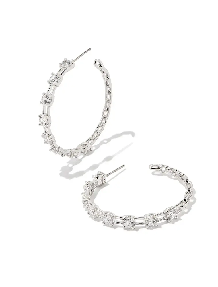Kendra Scott Lexi Hoop Earring Rhodium White Crystal