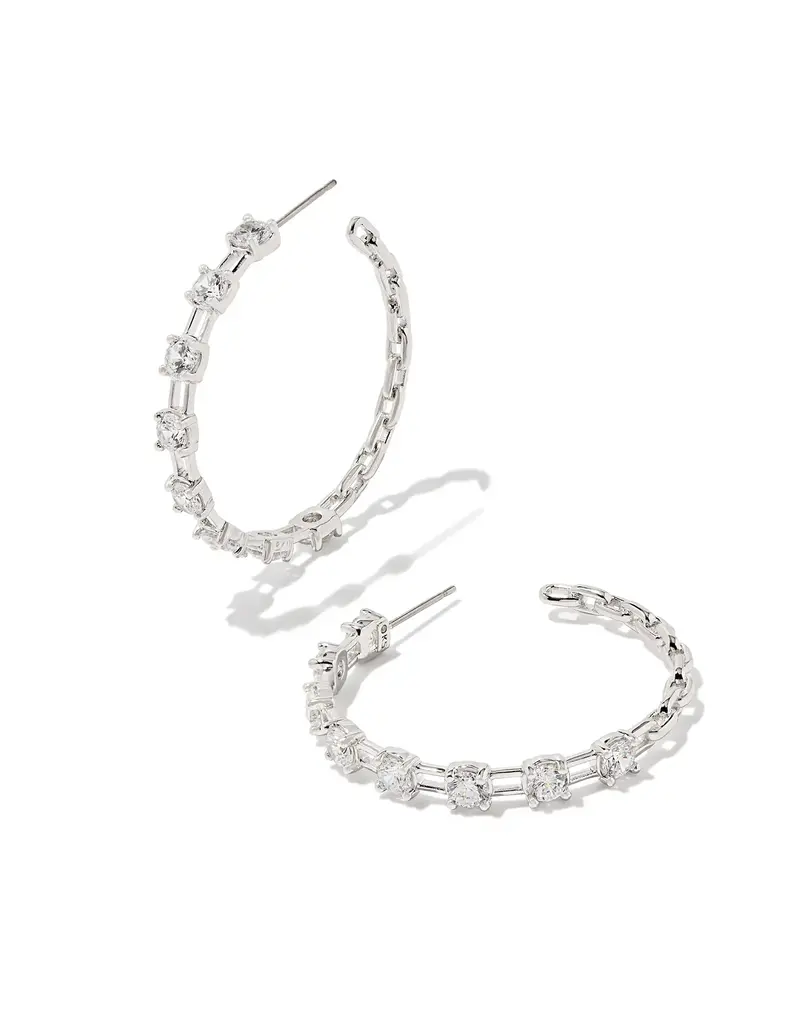 Kendra Scott Lexi Hoop Earring Rhodium White Crystal