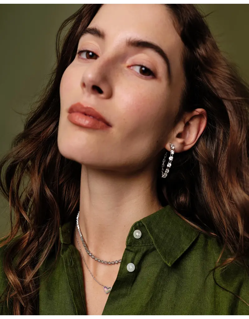 Kendra Scott Lexi Hoop Earring Rhodium White Crystal