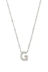 Kendra Scott Letter G Pendant Necklace Rhodium Metal