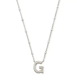 Kendra Scott Letter G Pendant Necklace Rhodium Metal
