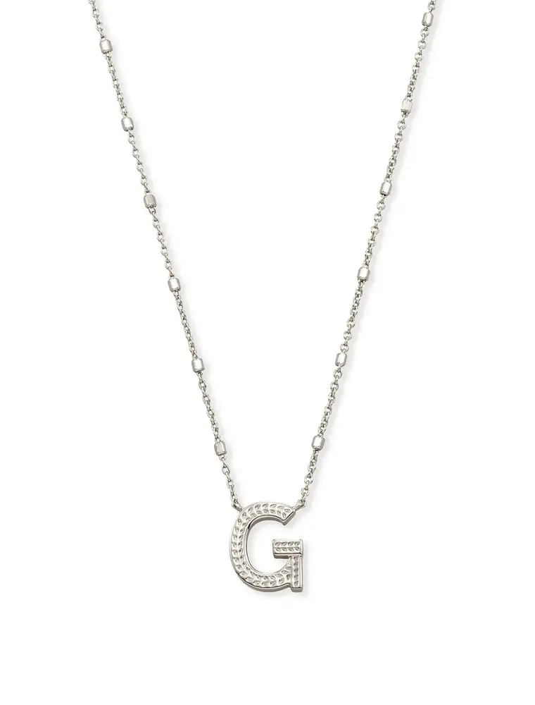 Kendra Scott Letter G Pendant Necklace Rhodium Metal