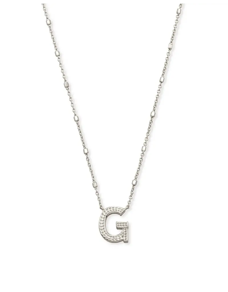 Kendra Scott Letter G Pendant Necklace Rhodium Metal