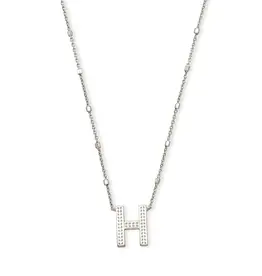 Kendra Scott Letter H Pendant Necklace Rhodium Metal