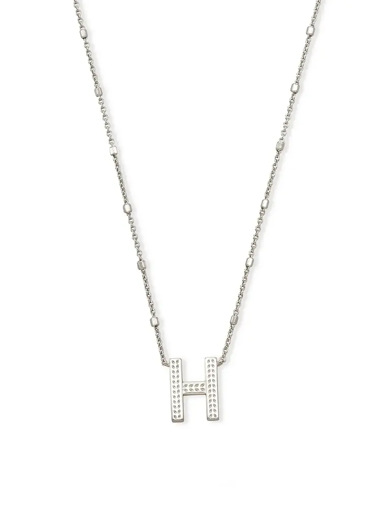 Kendra Scott Letter H Pendant Necklace Rhodium Metal