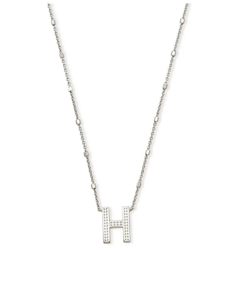 Kendra Scott Letter H Pendant Necklace Rhodium Metal