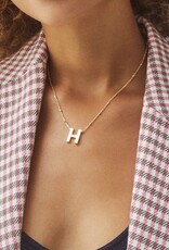 Kendra Scott Letter H Pendant Necklace Rhodium Metal