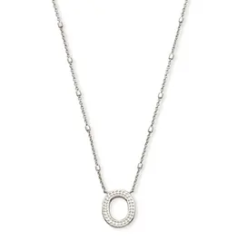 Kendra Scott Letter O Pendant Necklace Rhodium Metal