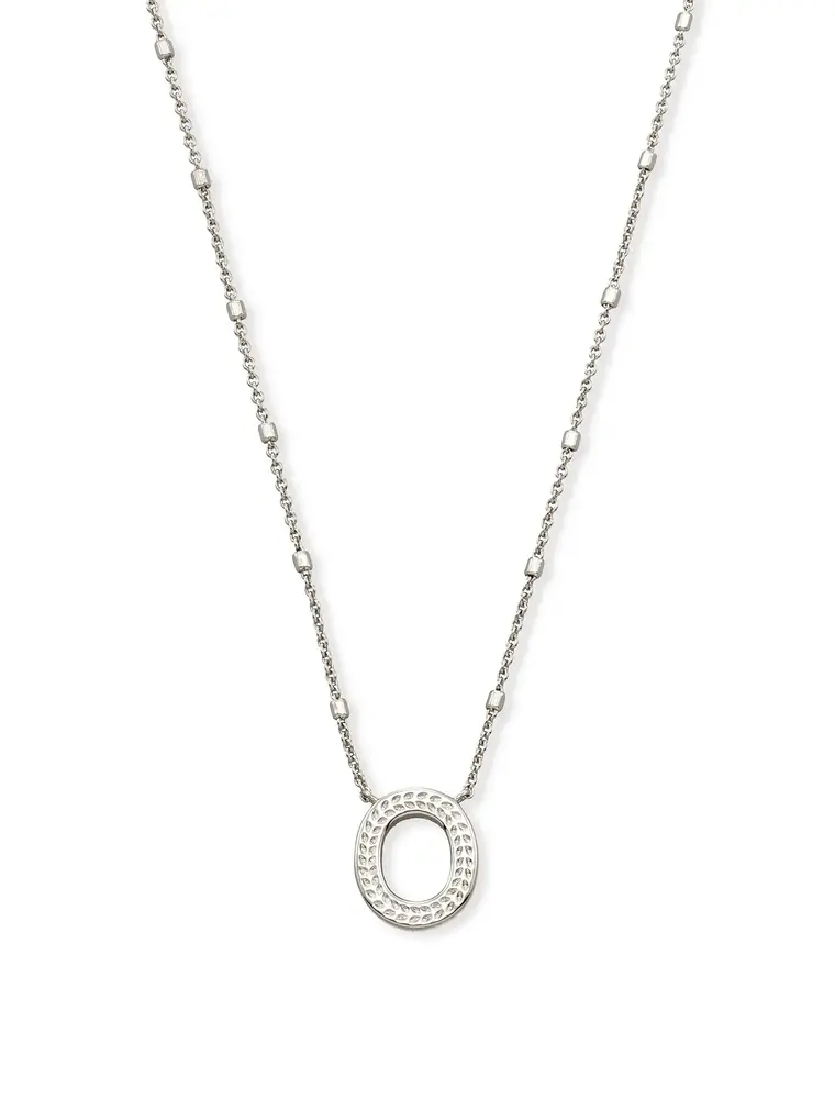 Kendra Scott Letter O Pendant Necklace Rhodium Metal