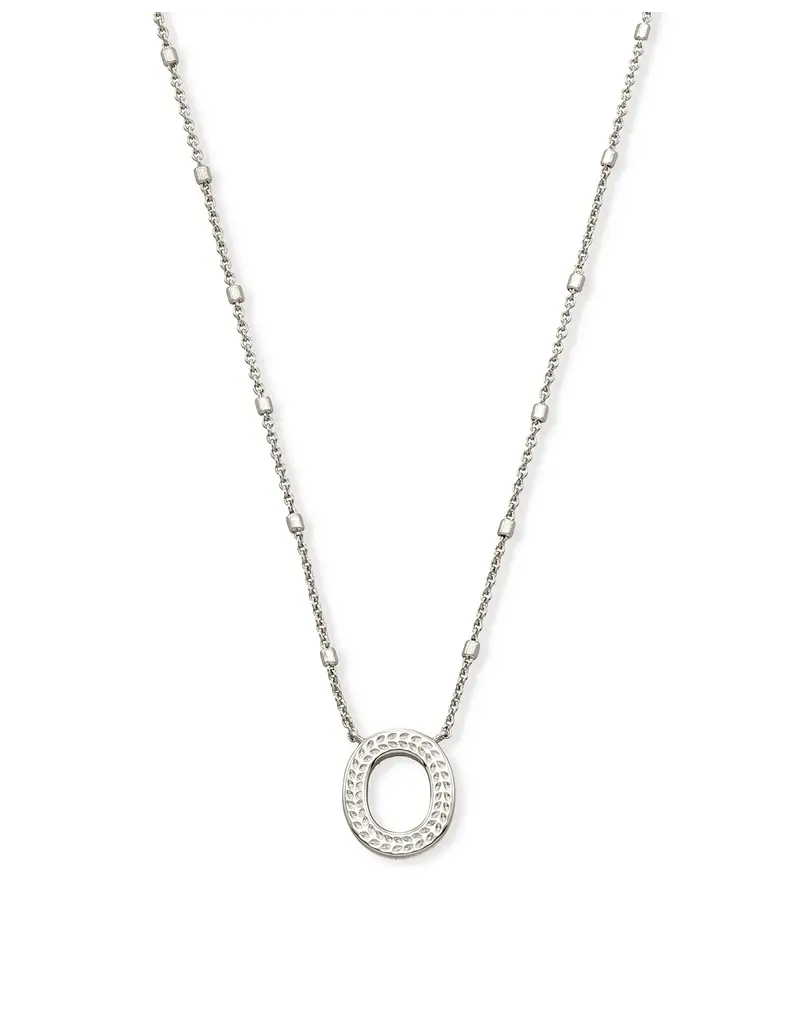 Kendra Scott Letter O Pendant Necklace Rhodium Metal