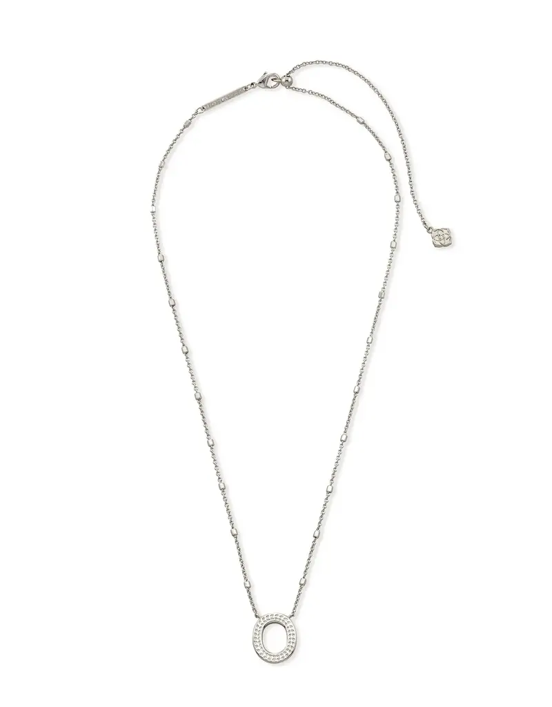 Kendra Scott Letter O Pendant Necklace Rhodium Metal