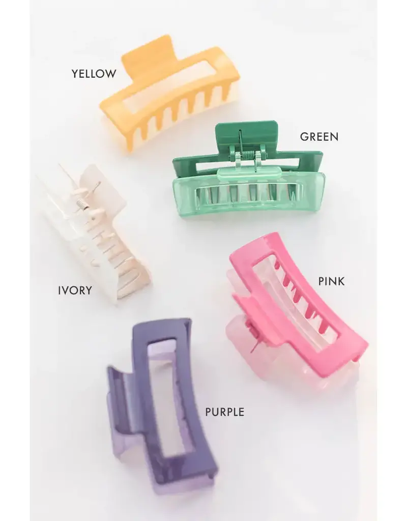 Space 46 Wholesale Two Tone Rectangle Hair Clip (pink)