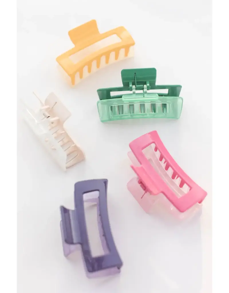 Space 46 Wholesale Two Tone Rectangle Hair Clip (pink)