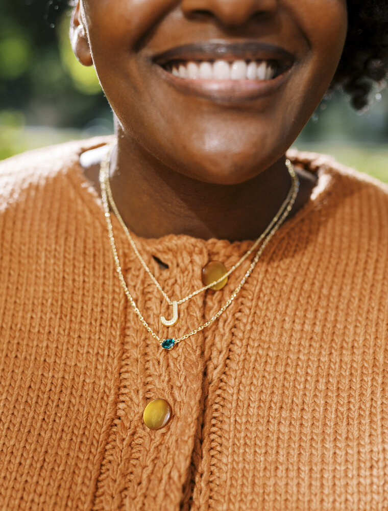 Kendra Scott Cailin Gold Pendant Necklace in Green Crystal