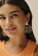Kendra Scott Spider Web Statement Earrings Gold White Crystal
