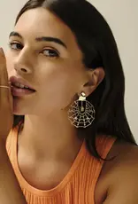 Kendra Scott Spider Web Statement Earrings Gold White Crystal