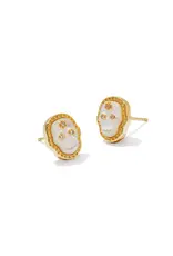 Kendra Scott Skeleton Stud Earring Gold Ivory MOP