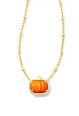 Kendra Scott Pumpkin Short Pendant Necklace Gold Orange MOP