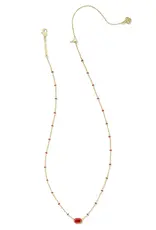 Kendra Scott Mini Elisa Enamel Frame Pendant Gold Red Illusion