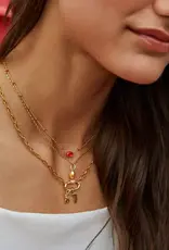 Kendra Scott Mini Elisa Enamel Frame Pendant Gold Red Illusion