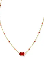 Kendra Scott Mini Elisa Enamel Frame Pendant Gold Red Illusion