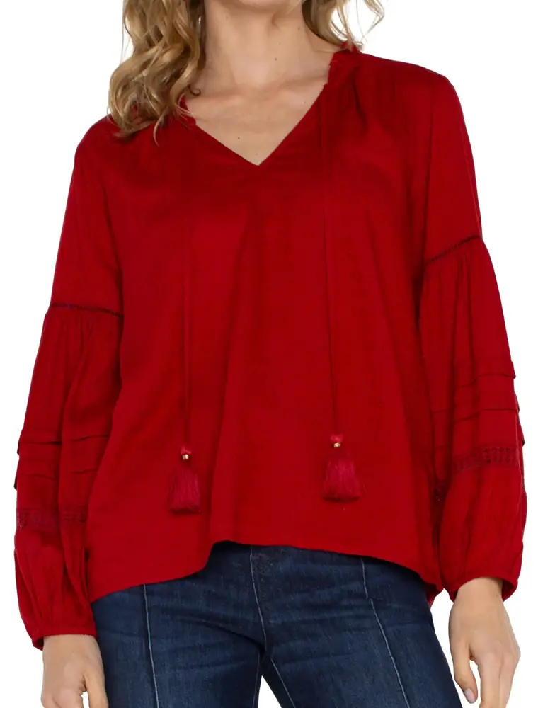 Liverpool Long Sleeve Tie Front Blouse