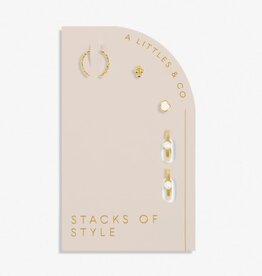 A Littles & Co. Stacks of Style White Pearl Set of Earrings