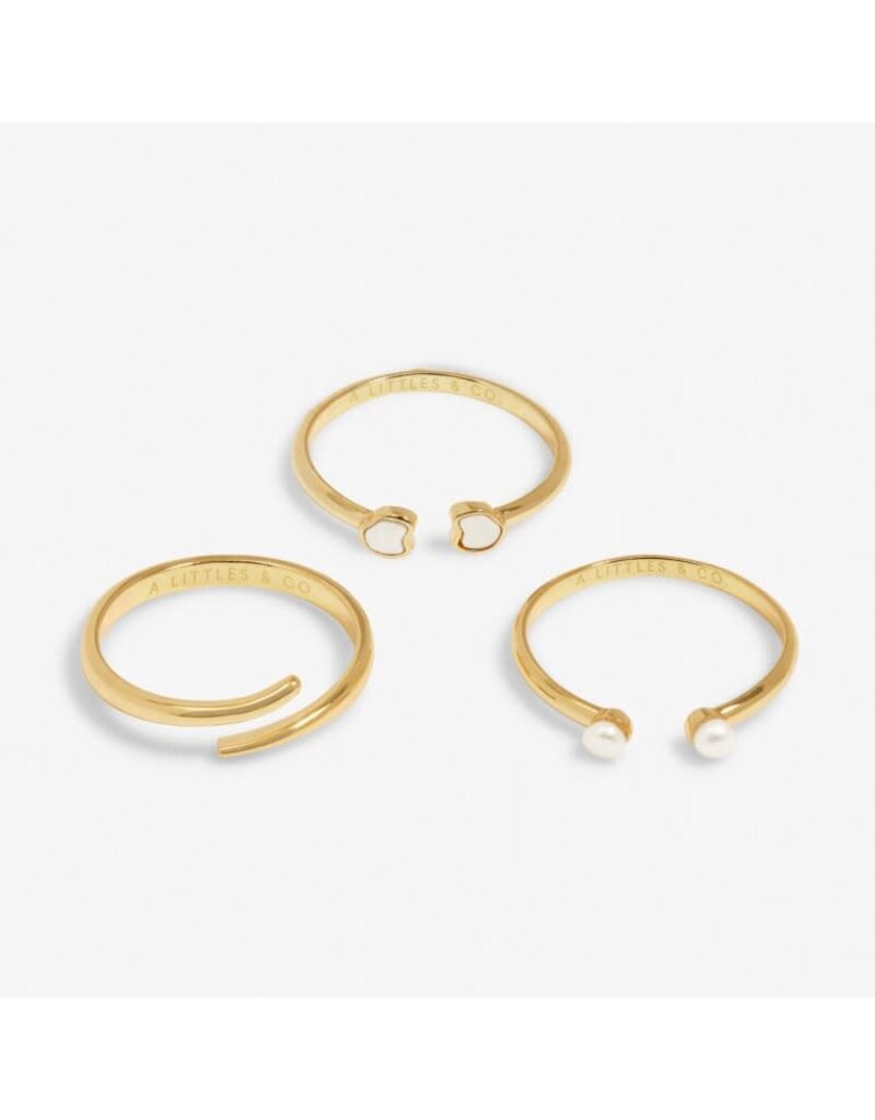 A Littles & Co. Stacks of Style White Pearl Set of 3 Rings