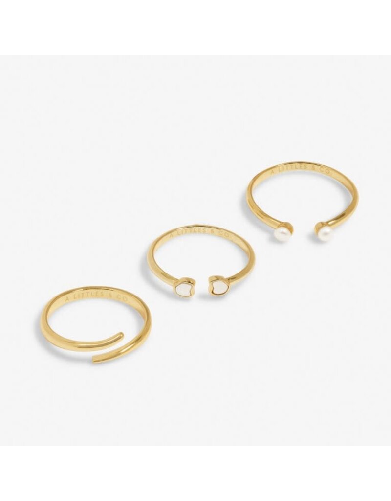 A Littles & Co. Stacks of Style White Pearl Set of 3 Rings