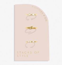 A Littles & Co. Stacks of Style White Pearl Set of 3 Rings