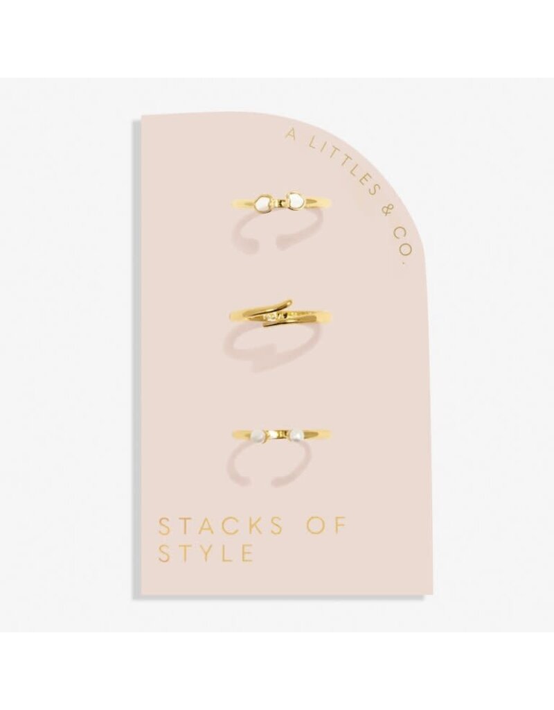 A Littles & Co. Stacks of Style White Pearl Set of 3 Rings