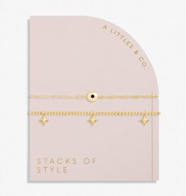 A Littles & Co. Stacks of Style Gold Gem Set of 2 Bracelets