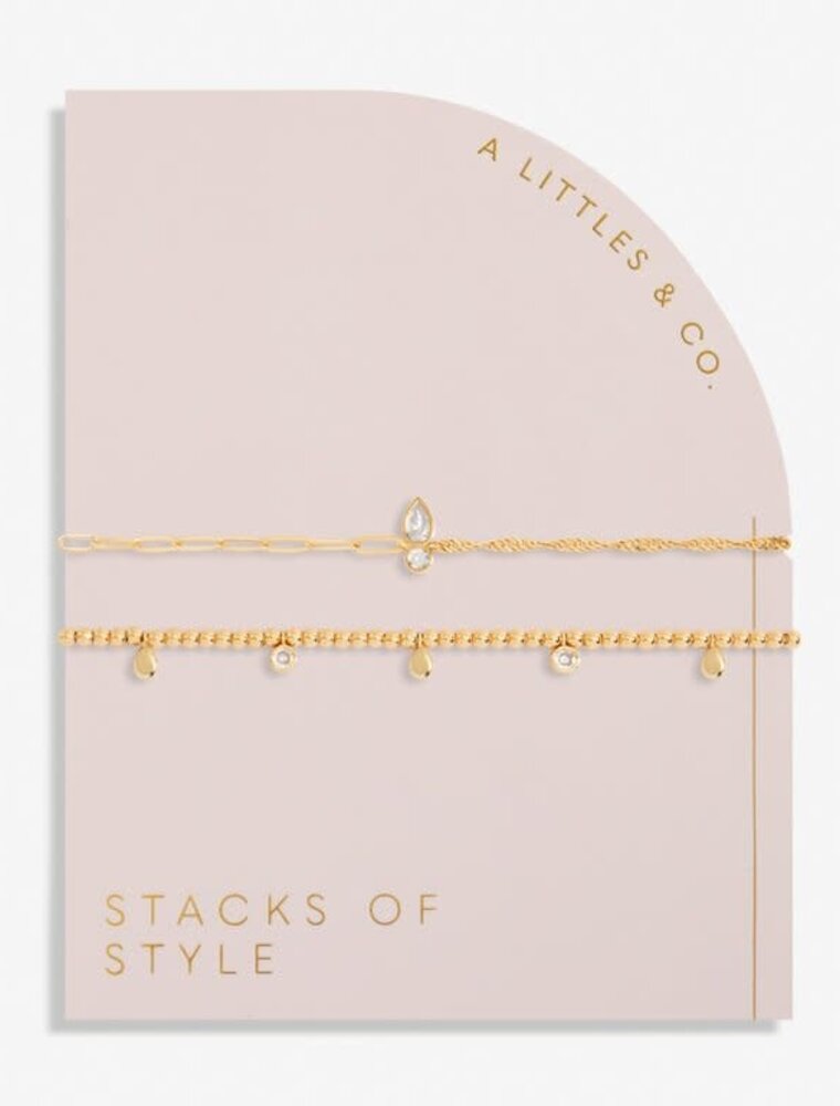 A Littles & Co. Stacks of Style Gold Organic Shape Set of 2 Bracelets