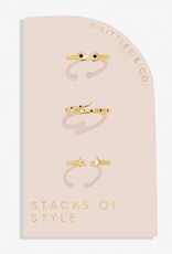 A Littles & Co. Stacks of Style Gold Gem Set of 3 Rings