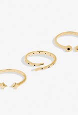 A Littles & Co. Stacks of Style Gold Gem Set of 3 Rings