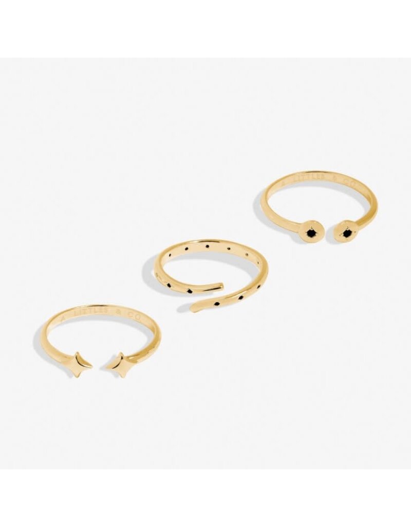 A Littles & Co. Stacks of Style Gold Gem Set of 3 Rings