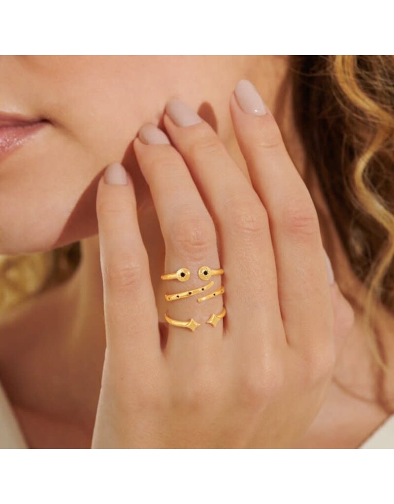 A Littles & Co. Stacks of Style Gold Gem Set of 3 Rings