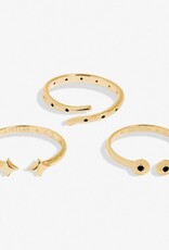 A Littles & Co. Stacks of Style Gold Gem Set of 3 Rings