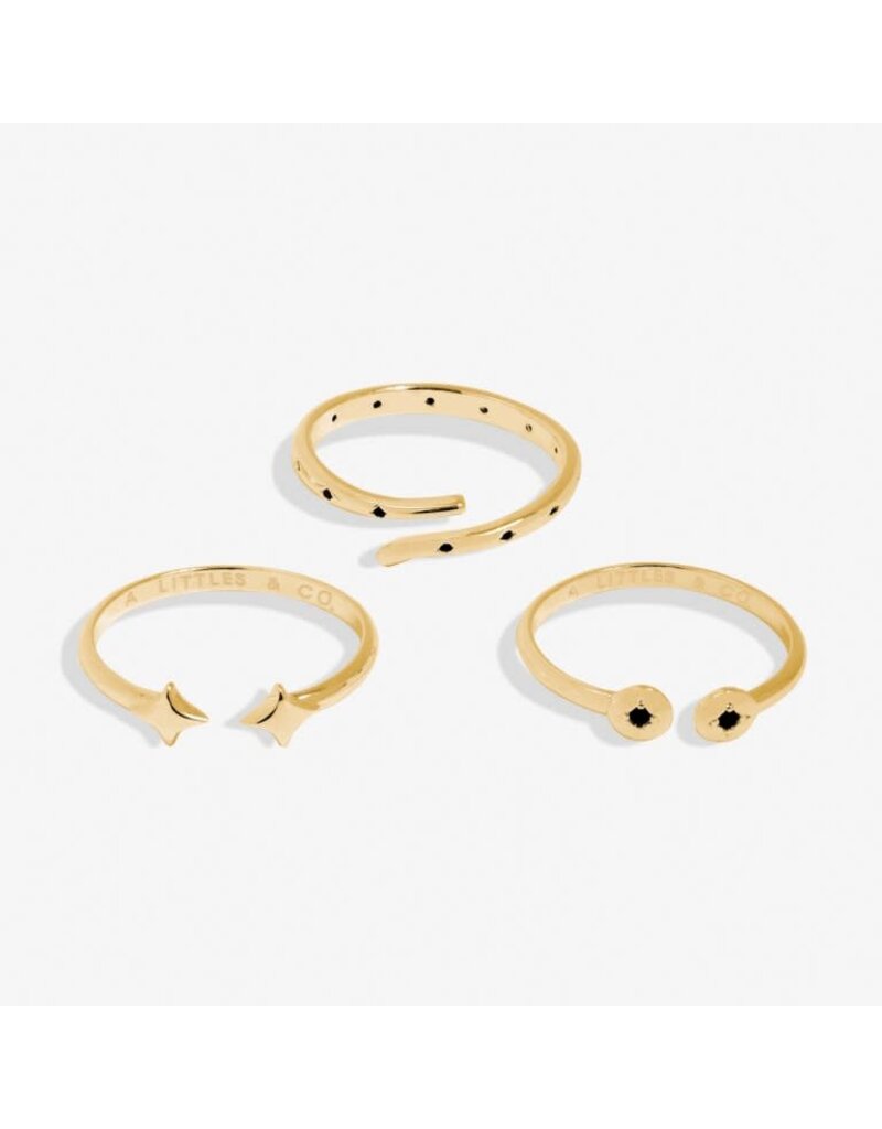 A Littles & Co. Stacks of Style Gold Gem Set of 3 Rings