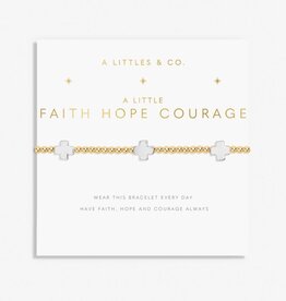 A Littles & Co. A Little Faith Hope Courage Silver Bracelet