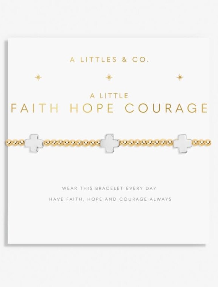 A Littles & Co. A Little Faith Hope Courage Silver Bracelet