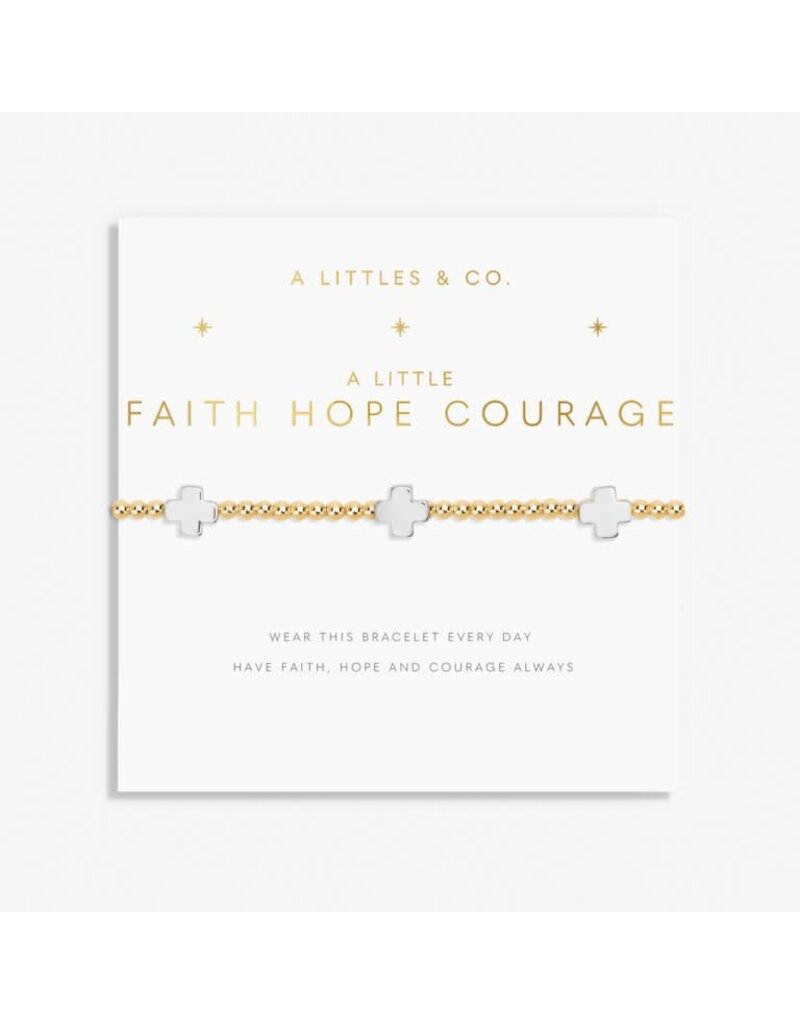 A Littles & Co. A Little Faith Hope Courage Silver Bracelet