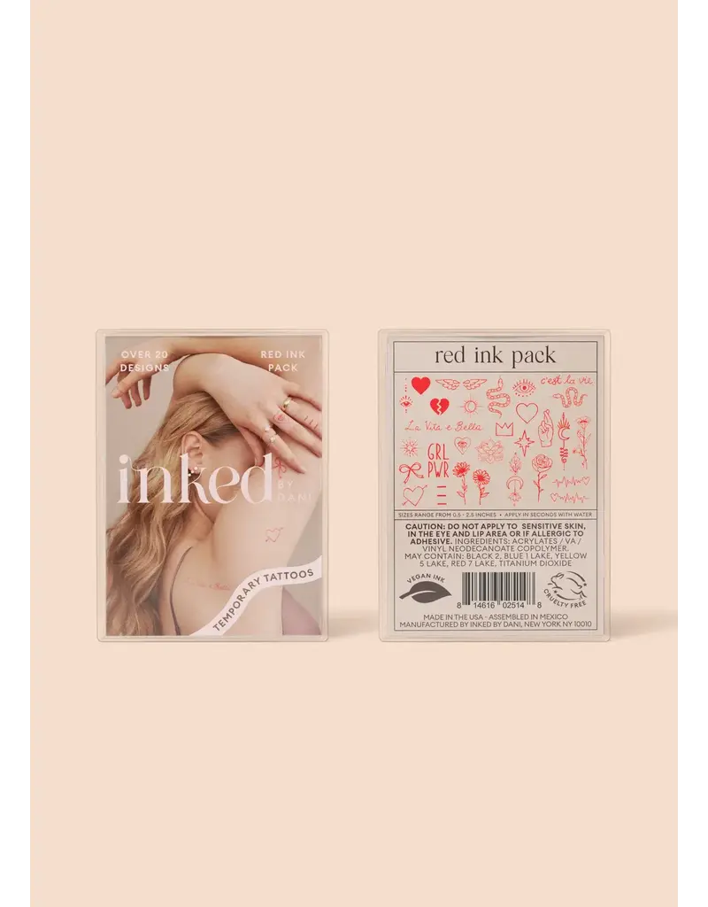 inkd by dani Hand Drawn Temporary Tattoos (red ink)