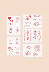 inkd by dani Hand Drawn Temporary Tattoos (red ink)