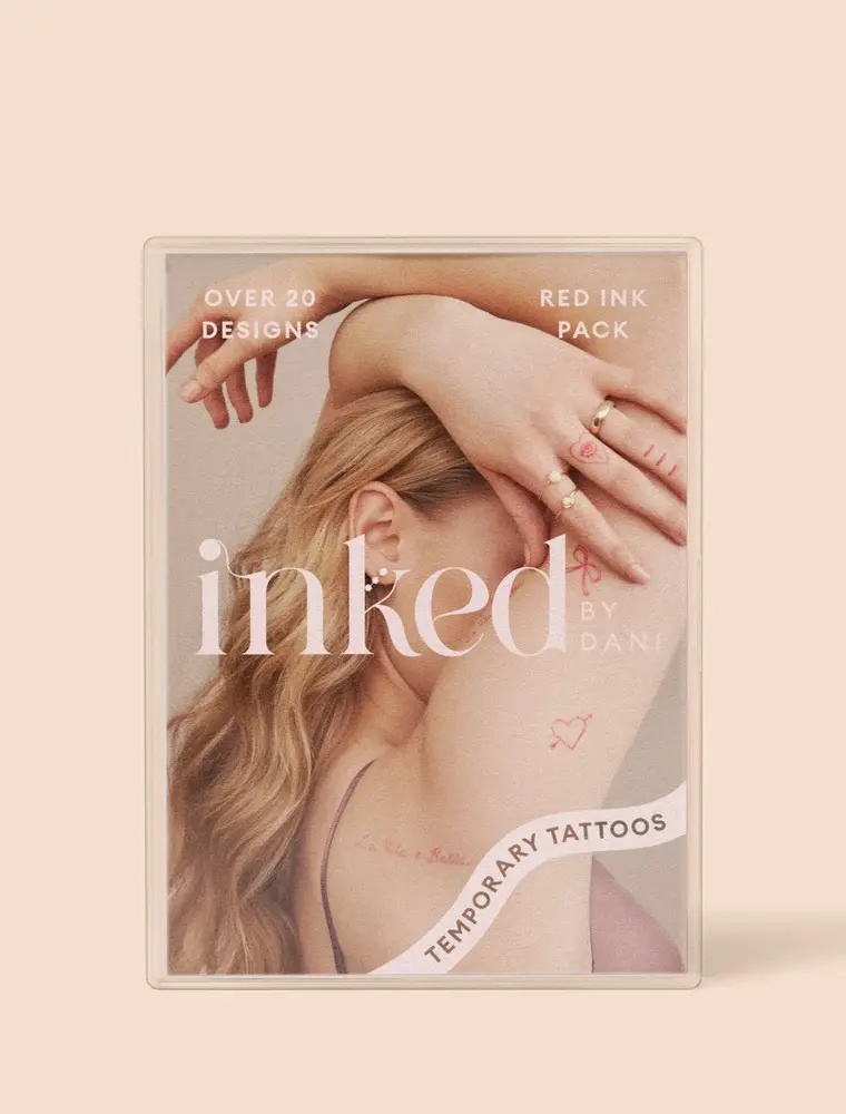 inkd by dani Hand Drawn Temporary Tattoos (red ink)
