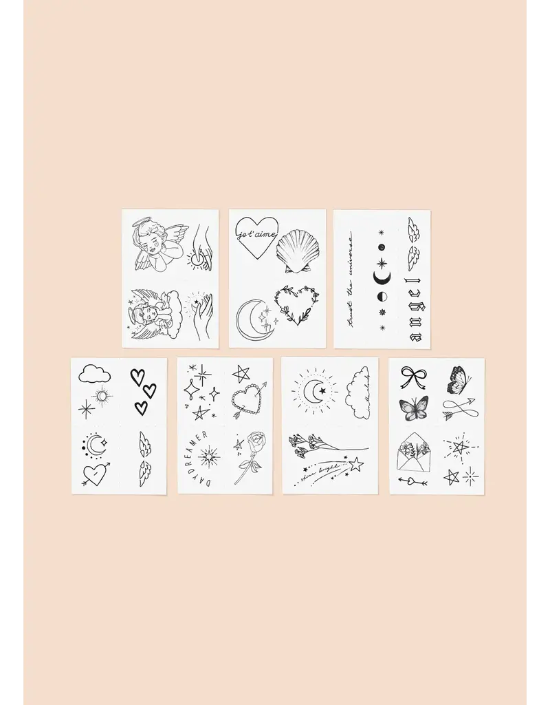 inkd by dani Hand Drawn Temporary Tattoos (angelic pack)