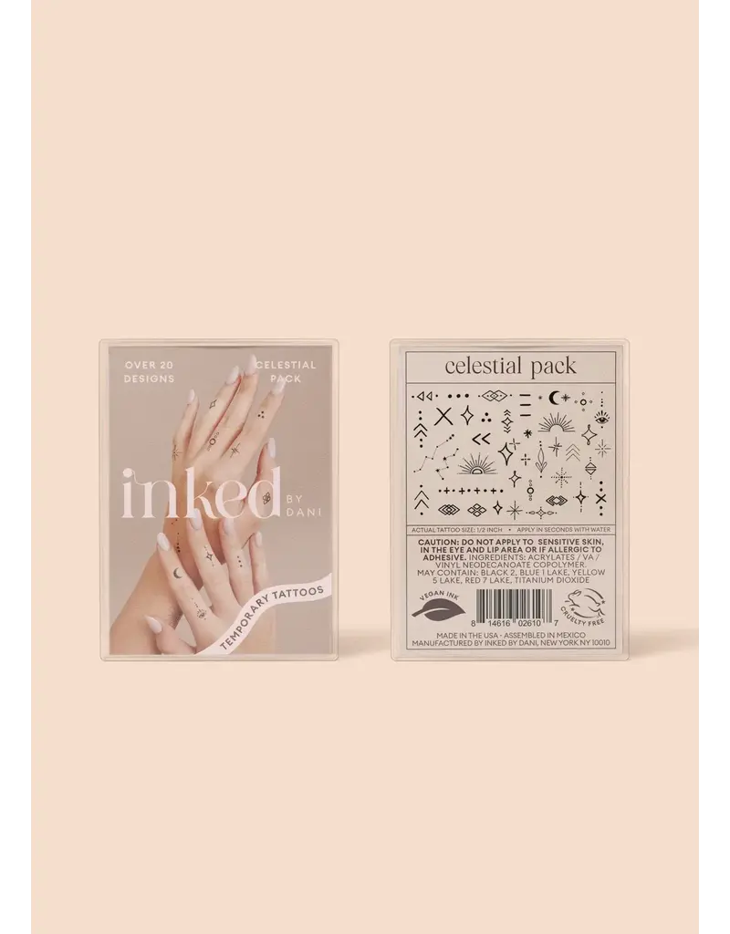 inkd by dani Hand Drawn Temporary Tattoos (celestial pack)