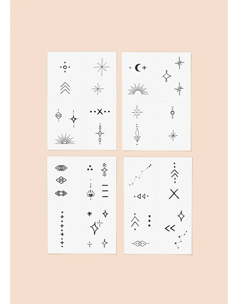 inkd by dani Hand Drawn Temporary Tattoos (celestial pack)